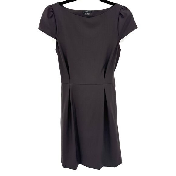 THEORY Analba Black Cap Sleeve Fit & Flare Sheath Mini Dress Size 4 - Picture 1 of 8